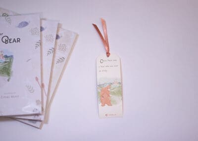 bookmark with book stack once upon a sticky